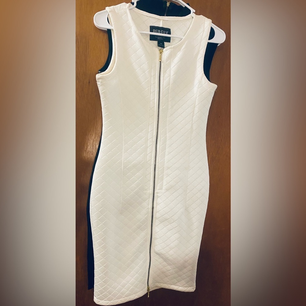RED FOX zip up body con dress